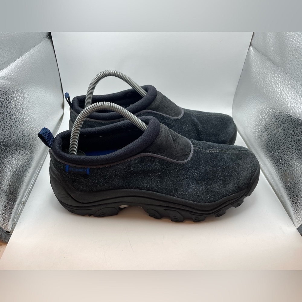 Columbia thermal life thin insulation women’s blue suede clogs size 9 - Picture 2 of 9